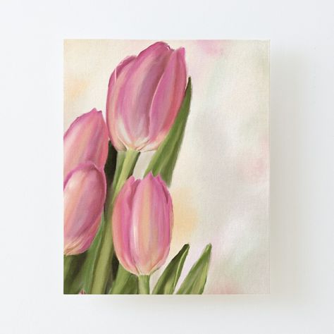 Tulip Painting, Orange Tulips, Clothing Art, Square Canvas, Unique Clothing, Unique Outfits, Floral Painting, Digital Artwork, Pink And Orange