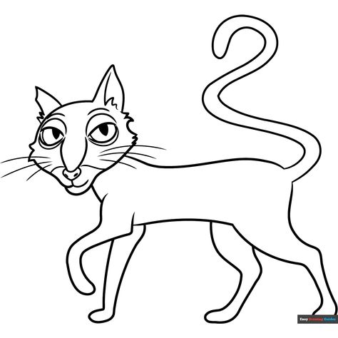 Free Cat from Coraline Coloring Page for Kids Cat From Coraline, Coraline Drawings, Coraline Doodles, Coraline Characters, Coraline Cat, Coraline Drawing, Coraline Art, Easy Drawing Guides, Calming Patterns