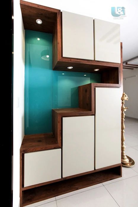 Handle-less shoe rack with lacquered glass as back panel modern corridor, hallway & stairs by u and i designs modern | homify Shoes Rack Ideas, Room Shoe, Shoe Rack Ideas, Space Shoes, Shoe Rack For Small Spaces, Shoe Cabinet Design, Door Shoes, Crockery Unit Design, Closet Shoes