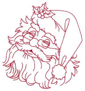 Redwork Santa (CD120514FB) Embroidery Design by Starbird Inc. Embroidery Santa, Santa Embroidery Pattern, Redwork Embroidery Patterns Christmas, Red Work Cross Stitch Patterns, Redwork Santa Patterns, Primitive Embroidery Patterns, Santa Embroidery Design, Redwork Embroidery Patterns, Primitive Embroidery