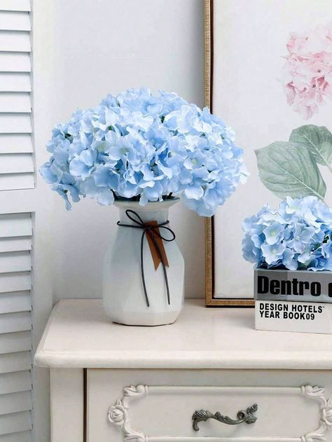 Blue  Collar     Embellished   Home Decor Baby Blue Decor, Blue Flowers Decor, Florida Bedroom, Hydrangeas Flowers, Blue Wedding Centerpieces, Home Decoration Wedding, Fake Hydrangeas, Artificial Hydrangeas, Hydrangea Flowers