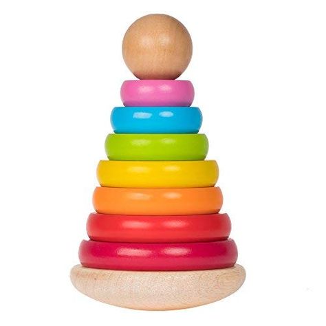 Stacker Toy, Rainbow Stacker, Stack Game, Shea Homes, Wooden Rainbow, Shape Matching, Stacking Toys, Developmental Toys, Wooden Ring