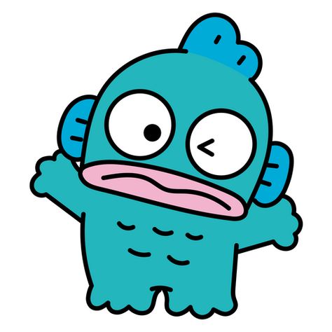 Hangyodon is a cute fish-like character with a wide grin, was first introduced to the world in 1985. A fanart Sanrio Hangyodon Sticker. Sanrio Pfp, Sanrio Hangyodon, Candy Stickers, Hello Kitty Characters, Cute Fish, School Stickers, Kawaii Animals, Kawaii Cat, Dog Stickers