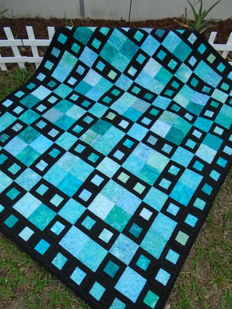 Sea Glass Quilt, Aqua Quilt, Teal Quilt, Dark Aqua, Blue Green Color, Quilt As You Go, Turquoise Background, Green Quilt, Light Aqua