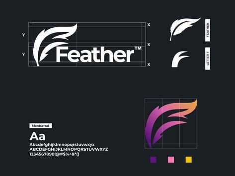 Feather Logo, Developer Logo, Goddess Artwork, Saint Charles, Web App Design, San Rafael, Logo Concept, Graphic Design Branding, Show And Tell