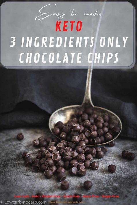 How To Make Homemade Keto Sugar-Free Chocolate Chips with Allulose is a super Quick and Easy Keto Recipe made with 3 ingredients only. This Low Carb Chocolate Chips Recipe is also fully Gluten-Free, Dairy-Free, super Affordable, and a great addition to Keto Desserts you are planning to bake. Keto Milk Chocolate Recipe, Allulose Recipes, Stevia Desserts, Chocolate Chips Recipe, Low Carb Gingerbread Cookies, Low Carb Gingerbread, Keto Caramel, Keto Chips, Milk Chocolate Recipes