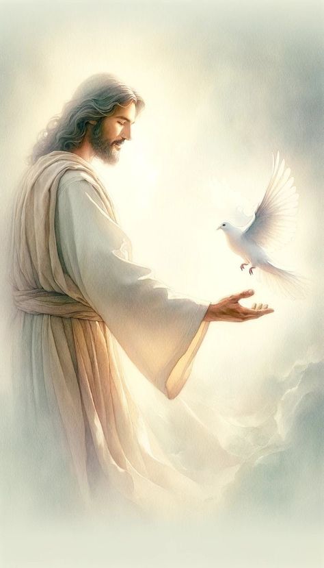 Risen Christ Images, Jesus Risen Art, Pentecost Wallpaper, Christian Pictures With Meaning, Jesus Images Wallpaper, Jesus Photos Beautiful, Holy Bible Pictures, Jesus Illustration Art, Holy Spirit Wallpaper