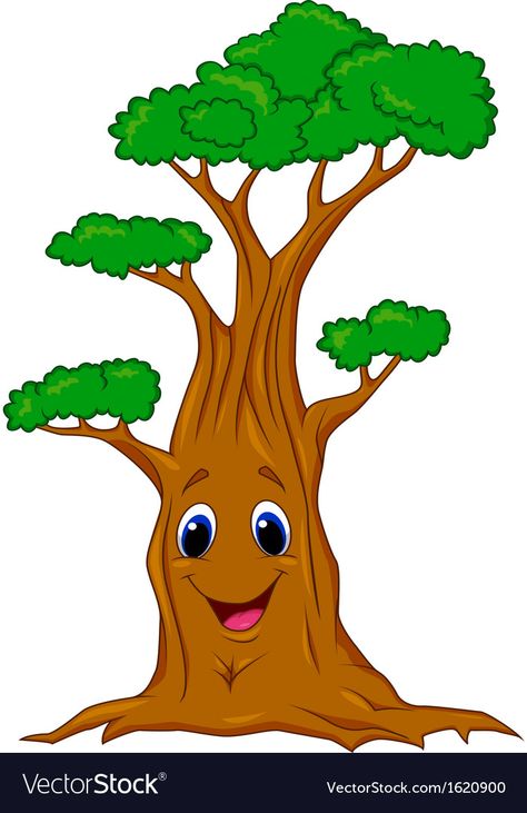 Tree Cartoon, Cartoon Trees, Happy Cartoon, Tree Images, Trendy Tree, Tree Drawing, Art Drawings For Kids, Cartoon Images, Support Artists