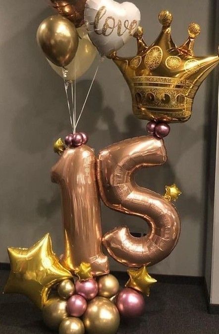 Balloon Bouquet Delivery, Happy Balloons, Happy 15th Birthday, Qualatex Balloons, Birthday Room Decorations, Happy Birthday Best Friend Quotes, Simple Birthday Decorations, 21st Birthday Decorations, Balloon Display