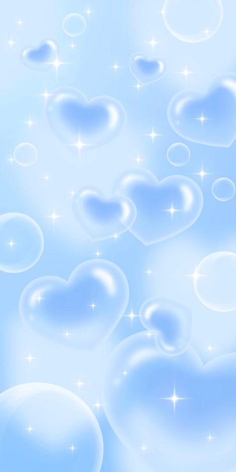 Blue Y2k Background, Pastel Color Wallpaper, Pastel Background Wallpapers, Holographic Blue, Cute Blue Wallpaper, Graphic Design Cards, Bubbles Wallpaper, Heart Iphone Wallpaper, Iphone Wallpaper Kawaii