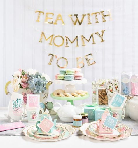 Tea Party Baby Shower Ideas - Baby Shower Ideas - Themes - Games Tea With Mommy To Be, Tea Party Baby Shower Ideas, Tea Party Baby Shower Favors, Baby Shower Ideas Themes, Tea Party Baby Shower Theme, Baby Shower Afternoon Tea, High Tea Baby Shower, Baby Tea Party, Tea Party Games