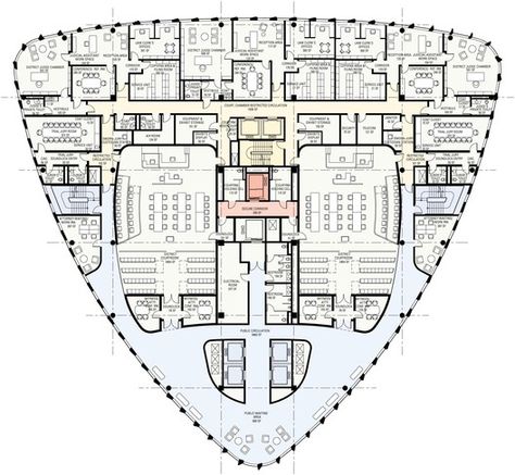 Courtesy of  Yazdani Studio of Cannon Design City Grid, Los Angeles Skyline, Office Plan, Project Planning, Architectural Section, Building Plan, District Court, Solar Heating, Site Plan