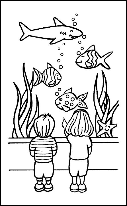 Aquarium Coloring Pages - Best Coloring Pages For Kids Fish Tank Drawing, Aquarium Drawing, Tank Drawing, Unique Art Projects, Fish Coloring, Fish Coloring Page, Kids Fishing, Classroom Crafts, Quilts Ideas