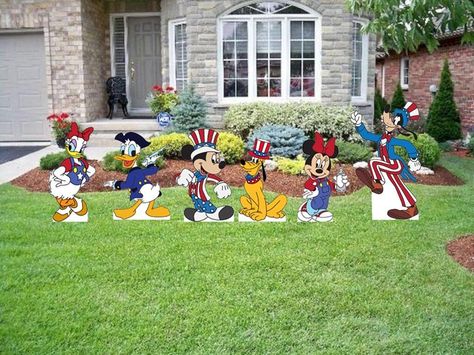 Excited to share this item from my #etsy shop: Disney Mickey and Friends 4th of July yard art set of 6 /Disney yard art/ Disney yard decor/ Mickey Mouse yard/ 4th of July decor/ Decorated Garden, Mickey Mouse Decorations, Halloween Yard Art, Disney Garden, Shop Disney, Art To Sell, Christmas Yard Art, 4th Of July Decor, Etsy Shop Ideas