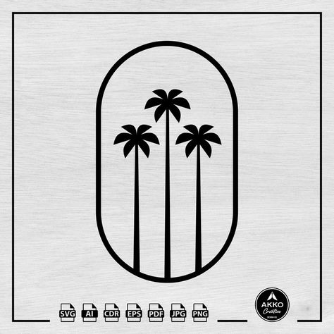 Palm Tree Svg, Trees Svg, Coconut Trees, Summer Clipart, Tropical Tree, Tree Svg, Make Your Own Stickers, Coconut Tree, Beach Landscape