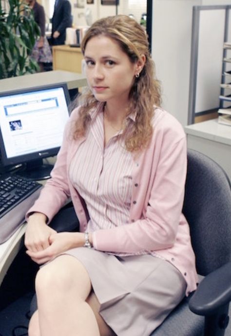 Pam Beasley Outfit, Pam Beasley Costume, Pam Office, Pam Beasley, Pam The Office, Pam Beesly, Jenna Fischer, Sixth Form, Sequin Cardigan