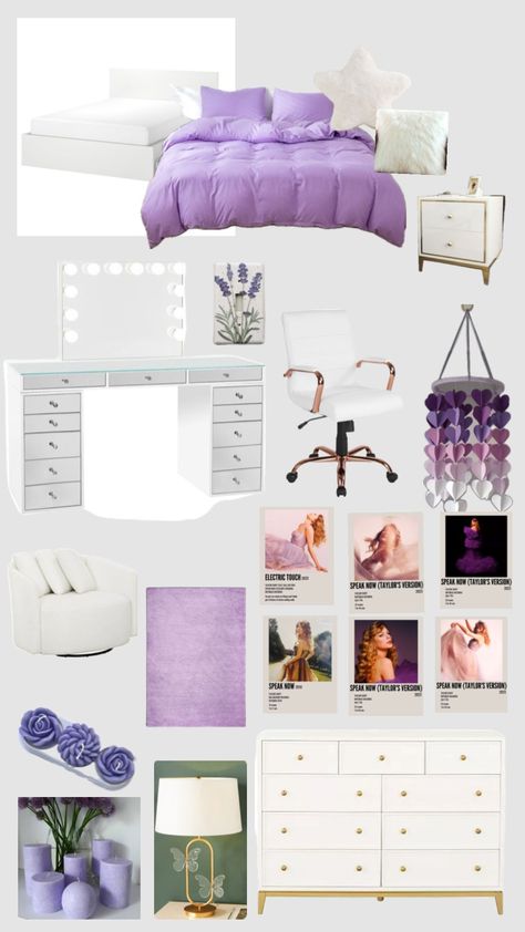 #taylor swift #speak now #purple bedroom￼ Purple Bedroom Ideas For Teens, Speak Now Purple, Taylor Swift Bedroom, Purple Girls Bedroom, Purple Bedrooms, Purple Bedroom, Purple Rooms, Taylor Swift Speak Now, Teen Girl Bedroom