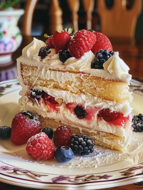 Ina Garten Old Recipes | Fresh Berry Chantilly Layer Cake Ina Garten Cake Recipes, Chantilly Wedding Cake, Copycat Whole Foods Chantilly Cake, Berry Chantilly Cake Recipe, Chantilly Cake Recipe, Berry Cakes, Berry Chantilly Cake, Chantilly Cake, Peanut Butter Balls Recipe