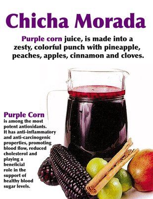 Chicha Morada Peruvian Drinks, Hispanic Desserts, Peru Food, Purple Corn, Peruvian Dishes, Family Supper, Peruvian Cuisine, Peruvian Food, Blue Corn