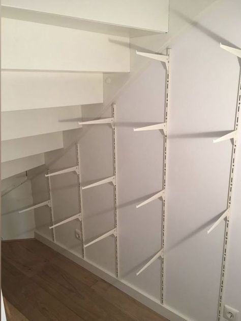 Storage Room Under Stairs, Under Stairs Storage Closet Small Spaces, Under Stairs Closet Organization, Under Stairs Storage Closet, Under The Stairs Closet, Under Basement Stairs, Under Stairs Cupboard Storage, Shelves Under Stairs, Stair Bookshelf