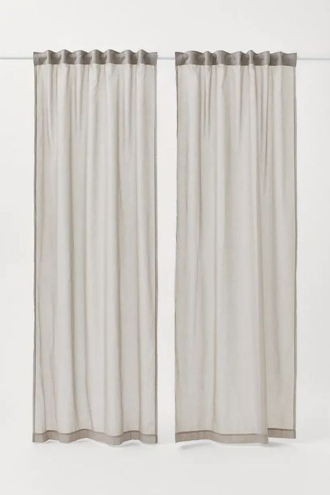 H&m Curtains, Dark Curtains, Curtain Length, Curtain Rails, H&m Home, Modern Curtains, Curtain Lights, White Curtains, Curtain Hooks