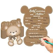 Baby Shower Prediction Cards, Teddy Bear Design, Bearly Wait, Baby Prediction, Birthday Party Tables, Event Supplies, Advice Cards, Baby Bear Baby Shower, Baby Supplies