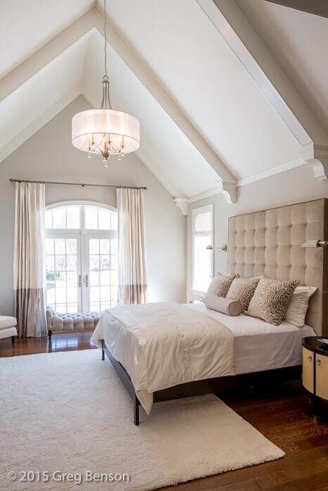 Master Bedroom Beam In Bedroom Ceiling, Windows For Cathedral Ceilings, Vaulted Ceiling Master Suite, Peaked Ceiling Bedroom, Bedroom Master Tray Ceilings, Double Tray Ceiling Master Bedrooms, Vaulted Ceiling Bedroom Master Suite, Coffered Ceiling Master Suite, Bedroom With Cathedral Ceiling