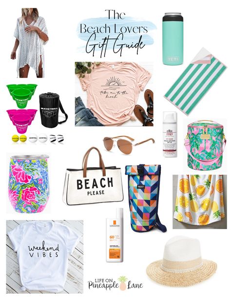 The Beach Lover's Gift Guide Gift For Beach Lover, Beach Birthday Gift Ideas, Summer Birthday Gifts For Women, Summer Gifts For Women, Beach Gifts For Women, Gifts For Beach Lovers, Beach Theme Gifts, Tiny Envelopes, Last Minute Birthday Gifts