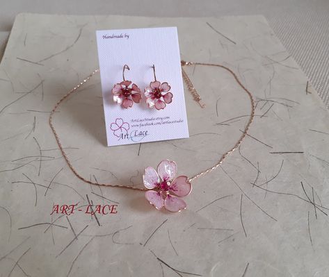 Sakura Wedding, Rose Gold Choker, Cherry Blossom Necklace, Galentines Gifts, Lace Art, Flower Choker, Sakura Flower, Bridesmaid Gifts Jewelry, Graduation Gifts For Her