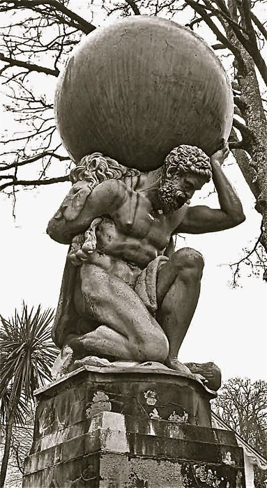 Atlas ~ from Greek mythology. He must have felt overwhelmed at times, carrying the world on his shoulders. One step at a time, baby, one day at a time. It will work out for the best. Atlas God Art, Hercules Holding Earth, Greek Mythology Architecture, Atlas Greek God, Atlas Mythology, Hercules Greek Mythology, Atlas Greek Mythology, Atlas Carrying The World, Atlas God