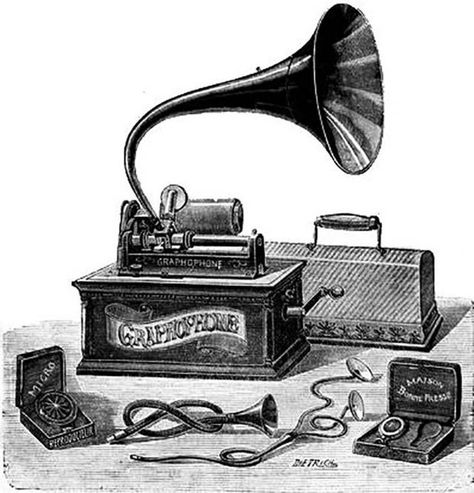 The telephone was invented for love. Edison Phonograph, Alexander Graham Bell, Brain Teaser Games, Music Machine, Victorian Kitchen, Columbia Records, Record Players, Surprising Facts, Cartoon Drawing