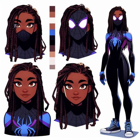 Spider Woman Oc Art, Black Spiderwoman Oc, Spider Man Oc Art, Spider Oc Art, Spiderman Oc Art Suit, Spiderman Into The Spiderverse Oc, Spidergirl Drawing, Spidersona Oc Ideas, Spiderman Into The Spiderverse Art Style