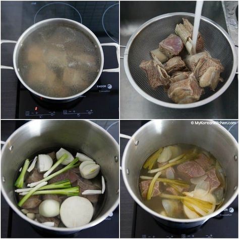 How to Make Galbitang (Beef Short Rib Soup)rnrn#mykoreankitchen #galbitang #shortribsoup Korean Beef Noodle Soup, Short Rib Soup Recipe, Galbitang Recipe, Beef Rib Soup, Beef Short Rib Soup, Short Rib Soup, Korean Beef Short Ribs, My Korean Kitchen, Rib Soup