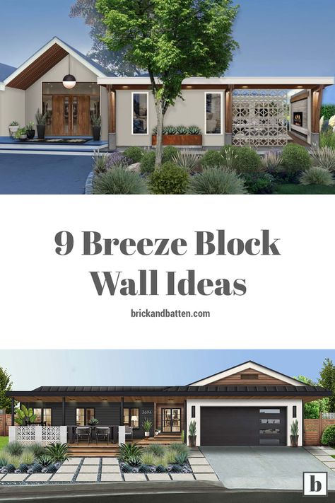 Breeze Block Porch, Breeze Blocks Wall, Block Wall Ideas, Modern Industrial House, Types Of Design Styles, Industrial House Exterior, Remodeled Homes, Breeze Block Wall, Privacy Wall