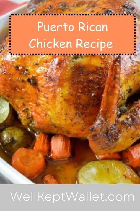 This is one of the best chicken recipes ever. Puerto rican style whole roasted chicken can be your go-to chicken every time. Whole Roast Chicken Recipe, The Best Chicken Recipes, Puerto Rican Style, Mexican Hot Chocolate Recipe, Whole Chicken Recipe, Whole Baked Chicken, Rotisserie Chicken Recipe, Roasted Chicken Recipe, Cornish Hen Recipe