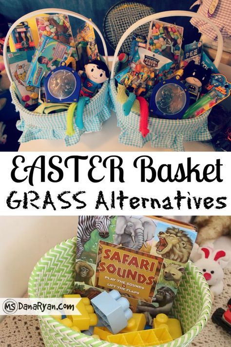 Easter Basket Grass Alternatives | Blocks, Towels, Socks Easter Basket Grass Alternative, Grass Alternatives, Easter Basket Alternatives, Grass Alternative, Grass Basket, Boyfriend Crafts, Lamb Decorations, Easter Bunny Decorations, Hand Crochet Baby Blanket