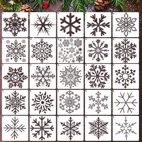 Painted Snowflakes On Windows, Christmas Window Painting Snowflakes, Painted Snowflakes On Wood, Snow Window Painting, Snowflake Window Art, Snowflake Window Painting, Christmas Window Painting Ideas Diy, Christmas Window Painting Template, Christmas Window Drawing Chalk Markers