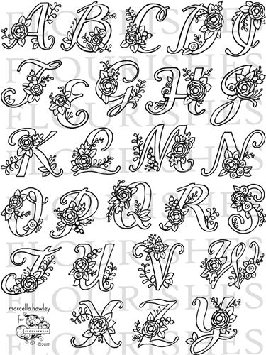 . Flowers On Letters, Creative Alphabet Letters Design, Letter I Embroidery, Hand Embroidery Letters Alphabet, Alphabet Embroidery Patterns Letters, Embroidery Alphabet Letters Design, Pattern Embroidery Design Drawings, Sulaman Pita, Desain Quilling