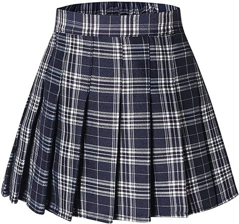 Amazon.com: SANGTREE Girls Women's Pleated Skirt with Comfy Stretchy Band, 2 Years - US 2XL: Clothing Plaid Short Skirt, Skirt Png, Girls School Uniform, Uniform Skirt, Manic Pixie, Womens Pleated Skirt, Sweatshirt Cardigan, Rok Mini, Skirt With Shorts