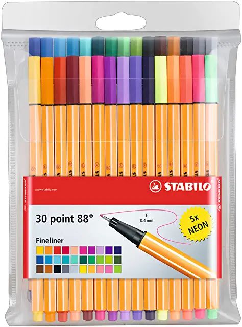 Staedtler Pens, Artist Markers, Fine Point Pens, Fineliner Pens, Stabilo Boss, Best Pens, Cute School Supplies, Coloring Markers, Pointed Pen