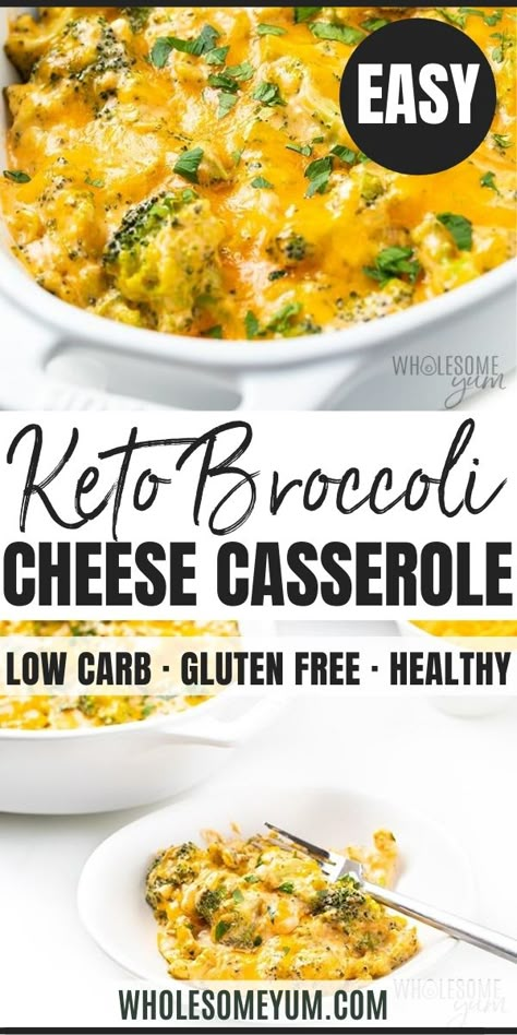 Keto Cheesy Broccoli Casserole, Low Carb Cheesy Broccoli, Easy Keto Broccoli Recipes, Broccoli Recipes Keto Low Carb, Thm Broccoli Casserole, Keto Recipes Broccoli, Cheeseless Keto Recipes, Keto Hamburger And Broccoli Recipes, Keto Broccoli Casserole Easy