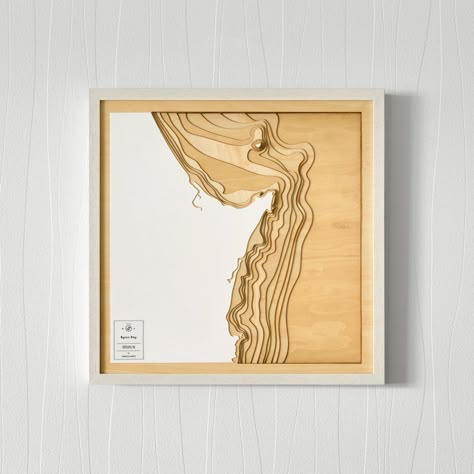 Architecture Storyboard, Topographic Map Art, Layered Architecture, Fraser Island, Ocean Floor, Contour Map, Wooden Map, Art Carte, Map Design