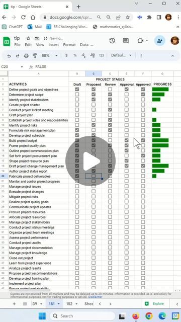 Progress Bar In Excel, Excel Conditional Formatting, Google Sheets Cheat Sheet, Corporate Speak, Excel Projects, Excel Videos, Google Sheets Tips, Online Bullet Journal, Google Sheets Templates