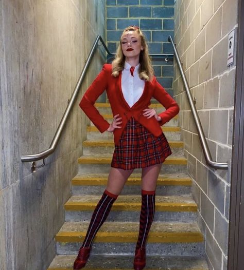 Heather Halloween Costume, Heather Chandler Aesthetic Outfit, Heathers The Musical Outfits, Heather Chandler Halloween Costume, Musical Theatre Costumes Halloween, Heather Chandler Cosplay, Heather Chandler Costume, Musical Theatre Outfit Ideas, 80s Movies Costumes