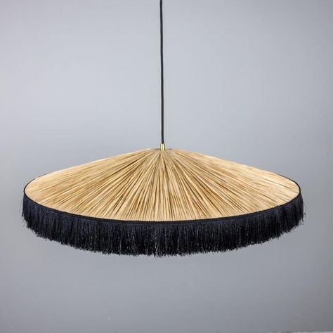 Syracuse Raffia Tassel Pendant Light 78cm, Satin Brass, Black Tassel Statement Light Fixture, Glass Globe Pendant Light, Rope Pendant Light, Rattan Pendant Light, Globe Pendant Light, Brick Colors, Natural Fibre, Globe Pendant, Ceiling Rose