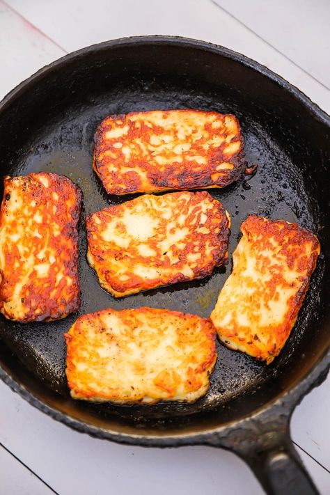 Halloumi (Frying Cheese of the Middle East) - Chef Tariq Food Blog What Is Halloumi, Halloumi Cheese Recipes, Cooking Halloumi, Melting Cheese, Lunch Sides, Fried Halloumi, Halloumi Cheese, Middle East Recipes, Grilled Halloumi