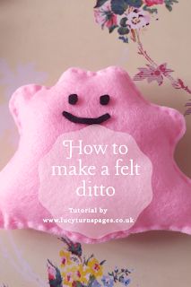 Lucy Turns Pages: How to Make a Felt Ditto | Tutorial (Pokemon No. 1... Pokemon Plush Pattern Free, Pokemon Felt Pattern, Easy Felt Sewing Projects, Pokemon Animals, Felt Pokemon, Ditto Pokemon, Pokemon Ditto, Christmas Pokemon, Felt Tutorial