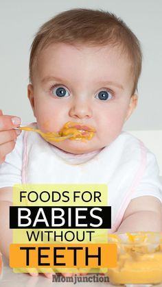 13 Foods For Babies Without Teeth : However it is only when you start your little angle on solid foods that youll fall short of ideas. With no teeth and lack of variety in food babies can quickly become fussy. Therefore we bring you here certain foods that your babies can enjoy until they get their pearly whites #foods #babies #baby #babibeswithoutteeth 8 Month Old Food, How To Increase Weight, 8 Month Old Baby Food, Foods For Babies, Baby Breakfast, No Teeth, 9 Month Old Baby, Raw Banana, Raw Carrots