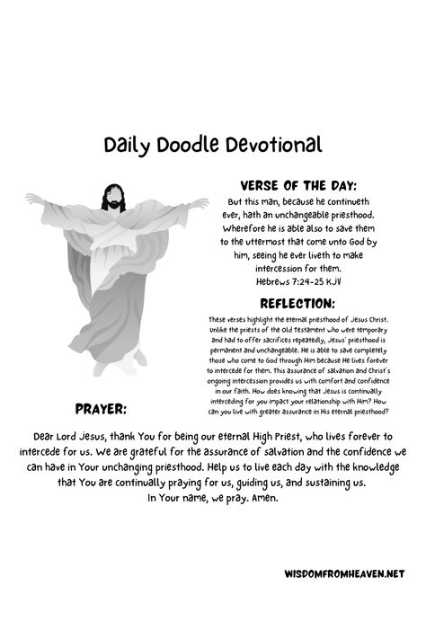 Daily Doodle Devotional - Hebrews 7:24-25 - Read - Reflect - Pray Hebrews Bible Study, Doodle Bible, Daily Doodle, Church Bible, Bible Coloring Pages, Bible Coloring, He Is Able, Verse Of The Day, Daily Devotional