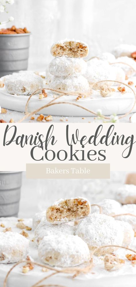 Wedding Cookies Recipe Easy, Pantry Cookie Recipes, Best Wedding Cookies Recipe, Danish Cookies Recipe, Wedding Shortbread Cookies, Canadian Shortbread Cookies, German Wedding Cookies, Cookies With Powdered Sugar On Them, Christmas Cookies Powdered Sugar